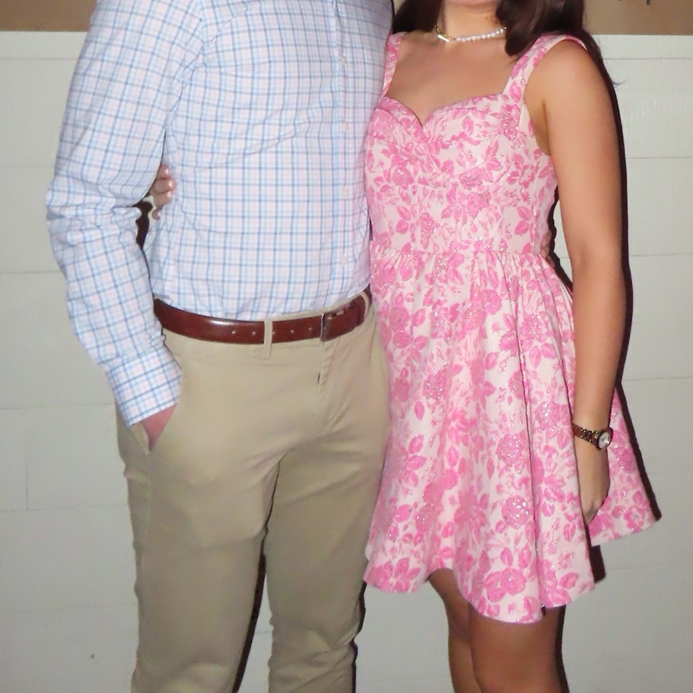 Pink Floral Mini Dress